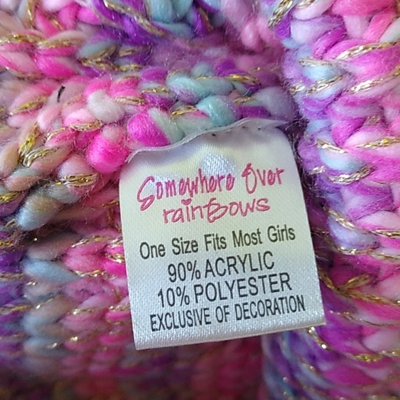 SOMEWHERE OVER RAINBOWS GIRLS STOCKING WINTER HAT - Picture 3 of 4